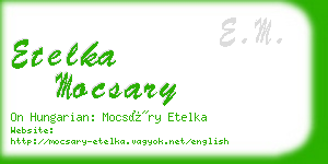 etelka mocsary business card